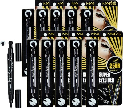 

Mars Super Eyeliner Black Double Eye Makeup Pen Pack of 12 (Eyeliner+at Modified) 2.5 g(MK52222-01)