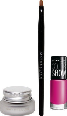 

Maybelline Lasting Drama Swirl Gel Liner with Hooked on Pink Nail Enamel 3 g(Black, Silver)