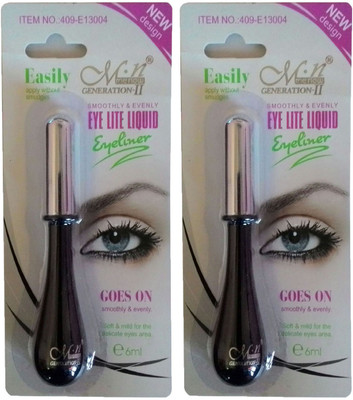 

MN Makeup Beauty Liquid Eye Liner Pack of 2 6 ml(Black)