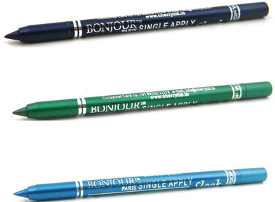 

Bonjour Paris Single Apply 1507201672 Navy Blue-Pure Green-Sky Blue Kajal(Navy Blue, Pure Green, Sky Blue, 3.6 g)
