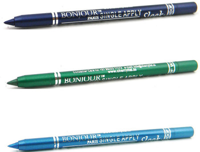 

Bonjour Paris Single Apply 1507201675 Party Blue-Pure Green-Sky Blue Kajal(Party Blue, Pure Green, Sky Blue, 3.6 g)