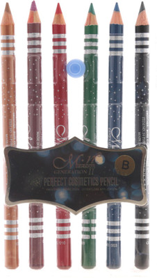 

Me Now Pack of 6 Cosmetic Eye and Lip Pencils 6 g(Multi color)