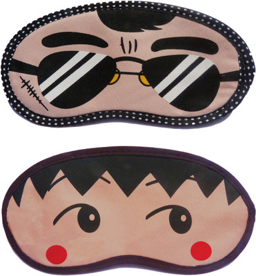 

Jonty BlackSpecs-RedDot Cartoon Travel Sleeping Eye Cover Blindfold (Pack of 2) Eye Shade(Multicolor)