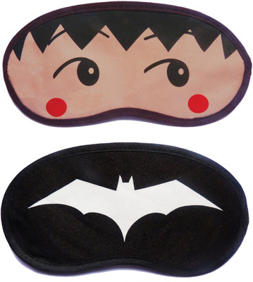 

Jenna RedDot-WhiteBat Cartoon Travel Sleeping Eye Cover Blindfold (Pack of 2)(2 g)