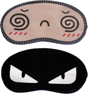 Jonty Spiral-WhiteEye Cartoon Travel Sleeping Eye Cover Blindfold (Pack of 2) Eye Shade(Multicolor)