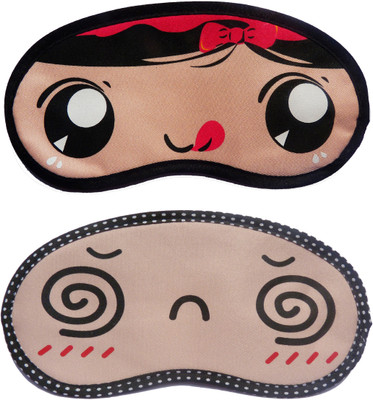 

Jonty RedRibbon-Spiral Cartoon Travel Sleeping Eye Cover Blindfold (Pack of 2) Eye Shade(Multicolor)
