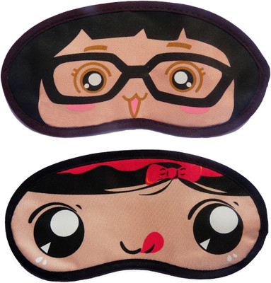 

Jonty GirlSpecs-RedRibbon Cartoon Travel Sleeping Eye Cover Blindfold (Pack of 2) Eye Shade(Multicolor)