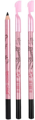 

Menow Pack of 3 Smooth eyebrow Pencil provides soft & simple color(Jet Black)