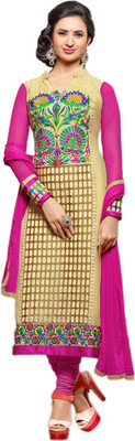 

Party Wear Dresses Georgette Embroidered Semi-stitched Salwar Suit Dupatta Material, Multicolor
