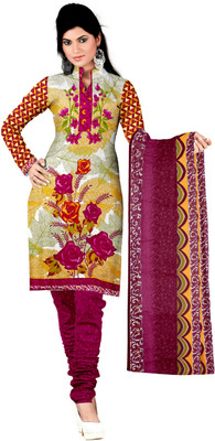 

Women Latest Fancy Designer Salwar Suit Crepe Printed Salwar Suit Dupatta Material(Un-stitched), Multicolor