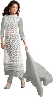 

Khushali Net Self Design, Embroidered Salwar Suit Dupatta Material(Un-stitched), Grey;white