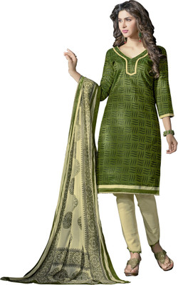 

Jiya Chanderi Self Design, Printed Salwar Suit Dupatta Material(Un-stitched), Beige;green;multicolor