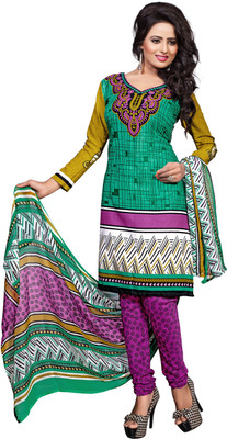 

Khushali Crepe Self Design, Printed Salwar Suit Dupatta Material(Un-stitched), Green;multicolor;pink