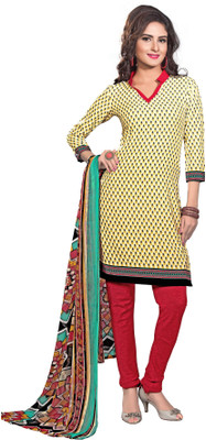 

Women Latest Fancy Designer Salwar Suit Crepe Printed Salwar Suit Dupatta Material(Un-stitched), Multicolor