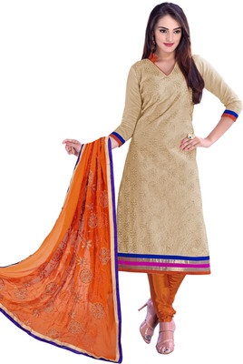 

Morli Cotton Self Design Salwar Suit Dupatta Material(Un-stitched), Beige