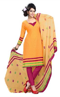 

Jiya Crepe Self Design, Printed Salwar Suit Dupatta Material(Un-stitched), Pink;yellow