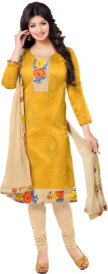 

Jiya Chanderi Self Design, Embroidered Salwar Suit Dupatta Material(Un-stitched), Beige;yellow