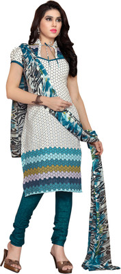 

Jiya Cotton Self Design, Printed Salwar Suit Dupatta Material(Un-stitched), Multicolor;white