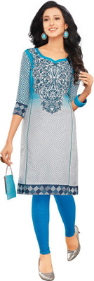 

Indian Wear Online Cotton Printed Kurti Fabric(Un-stitched), Blue;grey