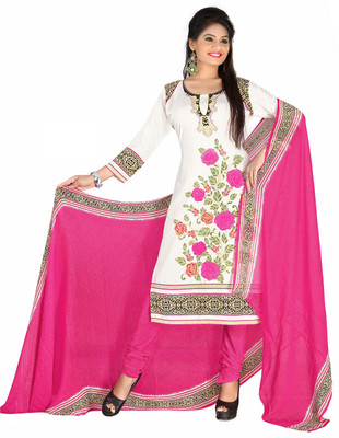 

Jiya Crepe Self Design, Printed Salwar Suit Dupatta Material(Un-stitched), Multicolor;pink;white