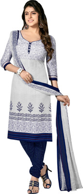 

Jiya Cotton Self Design, Printed Salwar Suit Dupatta Material(Un-stitched), Blue;white