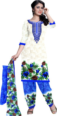 

Khushali Crepe Printed Salwar Suit Dupatta Material(Un-stitched), Multicolor;white
