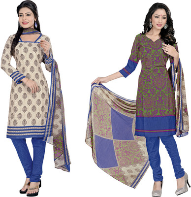 

Khushali Crepe Self Design, Printed Salwar Suit Dupatta Material(Un-stitched), Beige;blue;multicolor