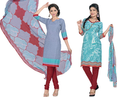 

Jiya Crepe Self Design, Printed Salwar Suit Dupatta Material(Un-stitched), Multicolor;red