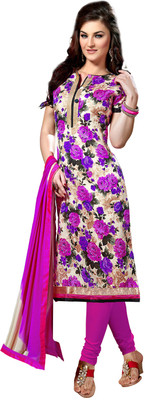 

Jiya Silk Self Design Salwar Suit Dupatta Material(Un-stitched), Beige;multicolor;pink