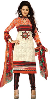 

Women Latest Fancy Designer Salwar Suit Crepe Printed Salwar Suit Dupatta Material(Un-stitched), Multicolor
