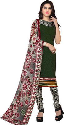 

Jiya Cotton Self Design, Printed Salwar Suit Dupatta Material(Un-stitched), Black;dark green;white