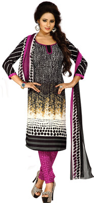 

Women Latest Fancy Designer Salwar Suit Crepe Printed Salwar Suit Dupatta Material(Un-stitched), Multicolor