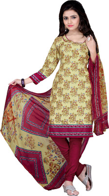 

Women Latest Fancy Designer Salwar Suit Crepe Printed Salwar Suit Dupatta Material(Un-stitched), Multicolor