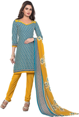 

Women Latest Fancy Designer Salwar Suit Crepe Printed Salwar Suit Dupatta Material(Un-stitched), Multicolor