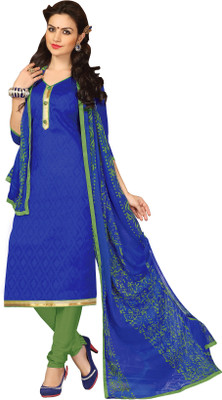 

Jiya Cotton Self Design Salwar Suit Dupatta Material(Un-stitched), Blue;green