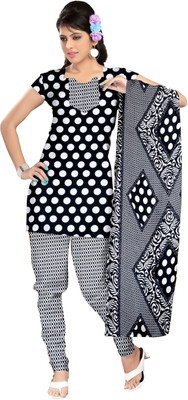 

Khushali Crepe Self Design, Printed Salwar Suit Dupatta Material(Un-stitched), Black;white