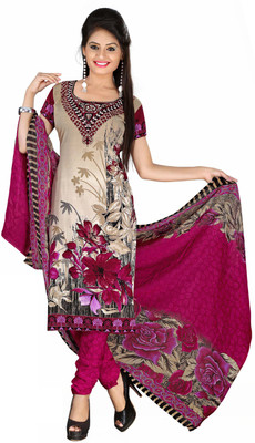 

Khushali Crepe Self Design, Printed Salwar Suit Dupatta Material(Un-stitched), Beige;multicolor
