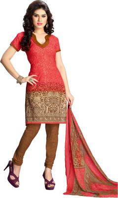 

Parishi Fashion Georgette Floral Print Dress/Top Material(Un-stitched), Multi-color