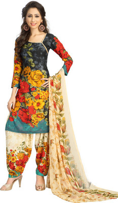 

Parishi Fashion Georgette Floral Print Dress/Top Material(Un-stitched), Multi-color