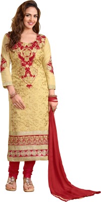 

Khushali Cotton Self Design Salwar Suit Dupatta Material(Un-stitched, Beige;red