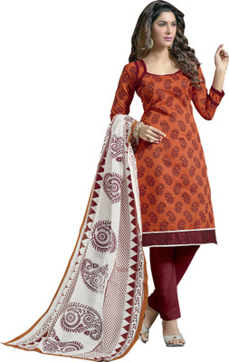 

Khushali Chanderi Self Design, Printed Salwar Suit Dupatta Material(Un-stitched), Maroon;orange;white