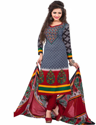 

Khushali Cotton Self Design, Printed Salwar Suit Dupatta Material(Un-stitched), Grey;multicolor