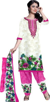 

Jiya Crepe Self Design, Printed Salwar Suit Dupatta Material(Un-stitched), Multicolor;white