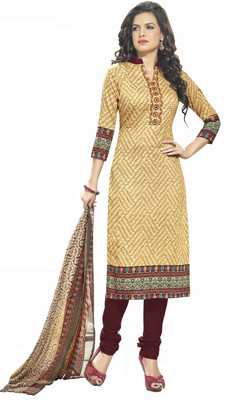

Jiya Cotton Self Design, Printed Salwar Suit Dupatta Material(Un-stitched), Beige;maroon;multicolor