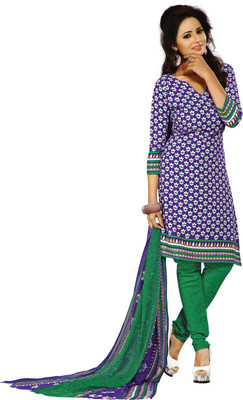

Jiya Crepe Self Design, Printed Salwar Suit Dupatta Material(Un-stitched), Green;purple;white