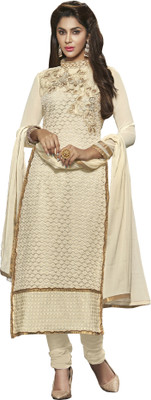 

Jiya Net Self Design, Embroidered Salwar Suit Dupatta Material(Un-stitched), Beige