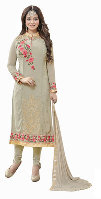 

Khushali Georgette Self Design, Embroidered Salwar Suit Dupatta Material(Un-stitched), Grey