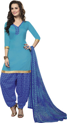 

Jiya Crepe Self Design Salwar Suit Dupatta Material(Un-stitched), Light blue