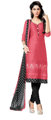 

Khushali Chanderi Self Design, Embroidered Salwar Suit Dupatta Material(Un-stitched), Black;pink;white