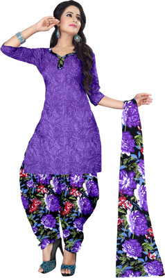 

Jiya Crepe Self Design, Printed Salwar Suit Dupatta Material(Un-stitched), Black;multicolor;purple